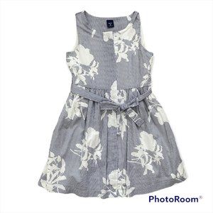 GAP Kids | Blue and white Vertical striped floral pattern Dress Size 8 MediumNWT